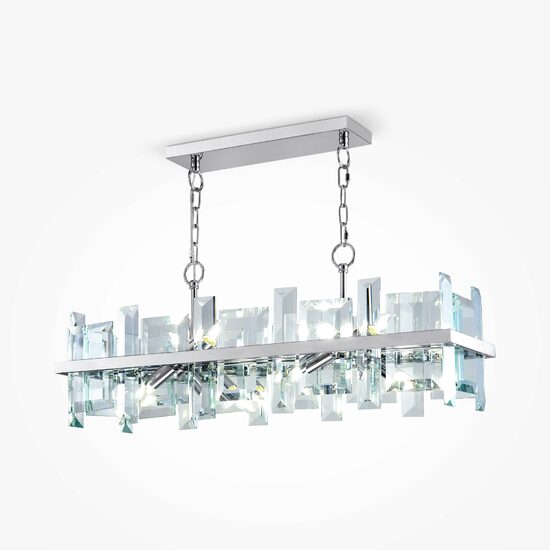 Lustra moderna Cerezo cromata abajur transparent L85cm, Maytoni