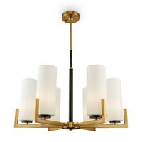 Lustra moderna Fortano neagra cu alama abajur alb Ø67cm, Maytoni