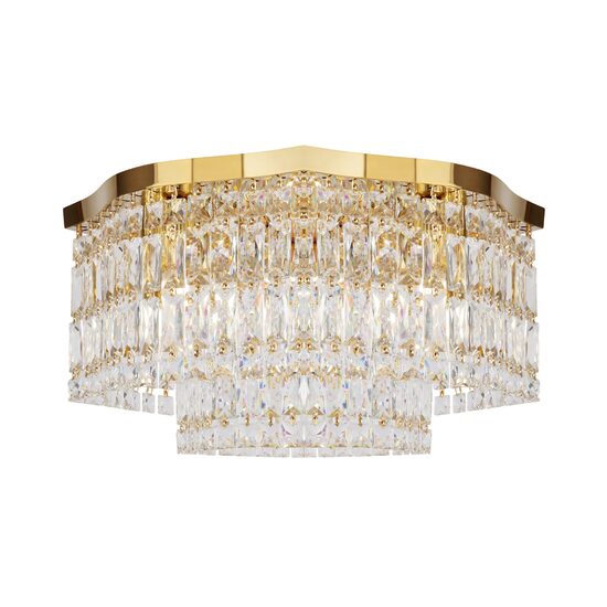 Plafoniera cristal transparent moderna Dune aurie Ø45cm, Maytoni
