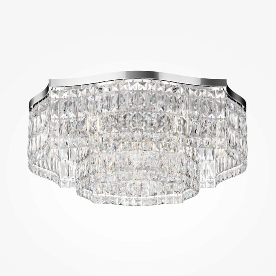Plafoniera cristal transparent moderna Dune cromata Ø60cm, Maytoni