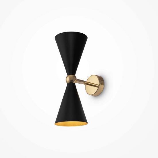 Aplica moderna Vesper aurie abajur negru L12cm, Maytoni