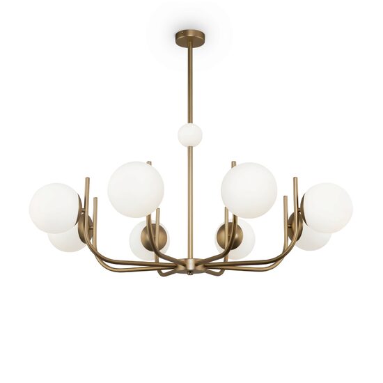 Lustra moderna Rendez-vous bronz abajur alb Ø103cm, Maytoni