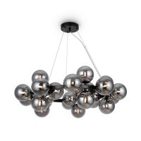 Lustra moderna Dallas neagra abajur fumuriu Ø69cm, Maytoni