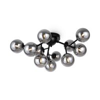Plafoniera moderna Dallas neagra abajur fumuriu Ø60cm, Maytoni