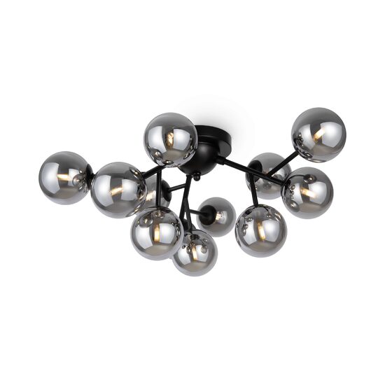 Plafoniera moderna Dallas neagra abajur fumuriu Ø60cm, Maytoni