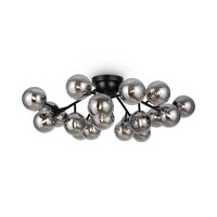 Plafoniera moderna Dallas neagra abajur fumuriu Ø75cm, Maytoni