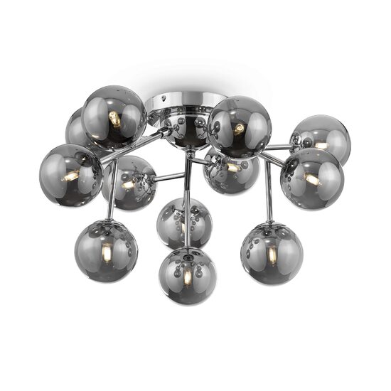 Plafoniera moderna Dallas cromata abajur fumuriu Ø60cm, Maytoni