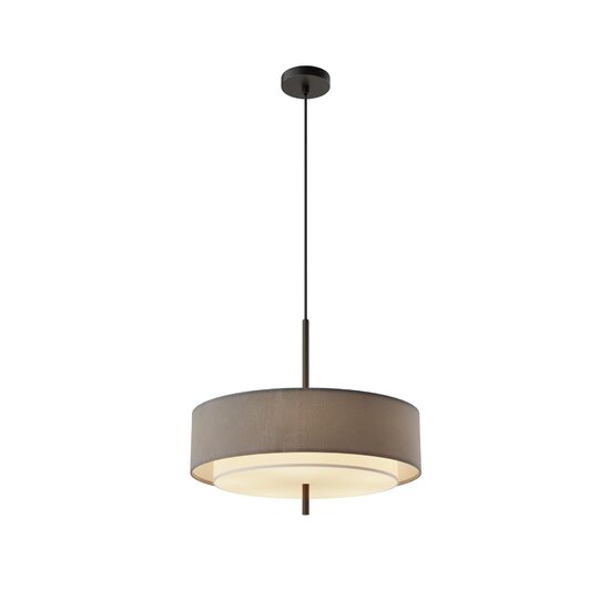 Lustra moderna Bergamo neagra abajur gri Ø50cm, Maytoni
