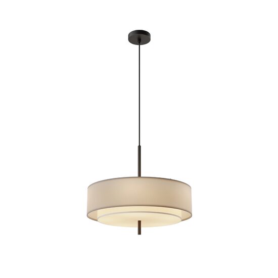 Lustra moderna Bergamo neagra abajur alb cu gri Ø50cm, Maytoni