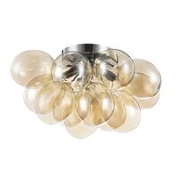 Plafoniera moderna Balbo nichel abajur coniac Ø38cm, Maytoni