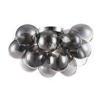 Plafoniera moderna Balbo nichel abajur fumuriu Ø38cm, Maytoni