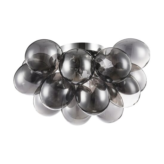 Plafoniera moderna Balbo nichel abajur fumuriu Ø38cm, Maytoni