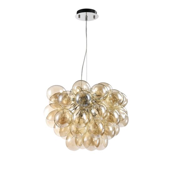 Lustra moderna Balbo nichel abajur coniac Ø50cm, Maytoni