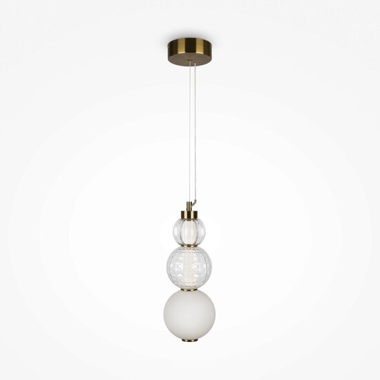 Lustra LED moderna Collar aurie abajur transparent cu alba Ø14cm 16W, Maytoni