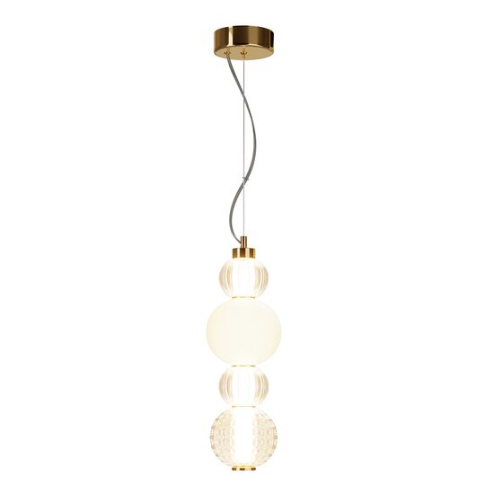 Lustra LED moderna Collar aurie abajur transparent cu alba Ø14cm 17W, Maytoni
