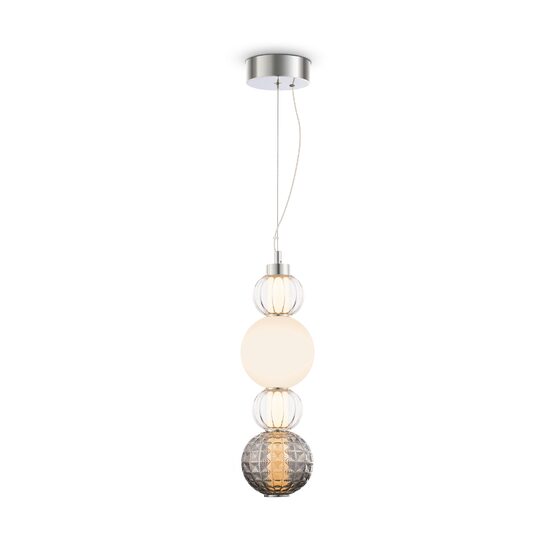 Lustra LED moderna Collar cromata abajur colorat Ø14cm 17W, Maytoni