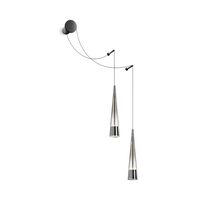 Aplica LED moderna Sintesi neagra abajur fumuriu L48cm 24W, Maytoni