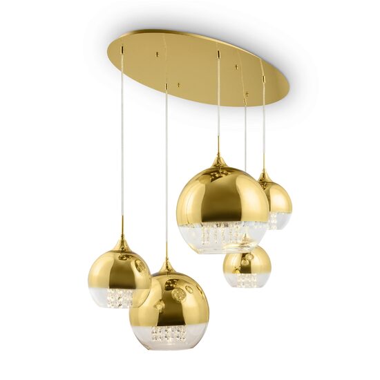 Lustra moderna Fermi aurie abajur transparent L62cm, Maytoni