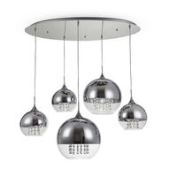 Lustra moderna Fermi nichel abajur transparent L91cm, Maytoni