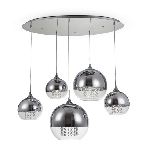 Lustra moderna Fermi nichel abajur transparent L91cm, Maytoni