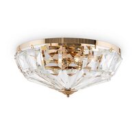 Plafoniera cristal transparent clasica Facet aurie Ø48cm, Maytoni