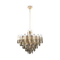 Lustra clasica Flare aurie abajur colorat Ø60cm, Maytoni