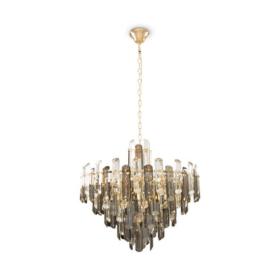 Lustra clasica Flare aurie abajur colorat Ø60cm, Maytoni