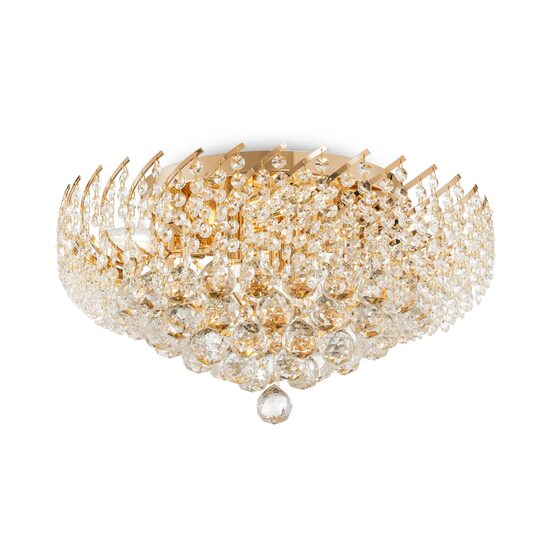 Plafoniera cristal transparent clasica Karolina aurie Ø51cm, Maytoni