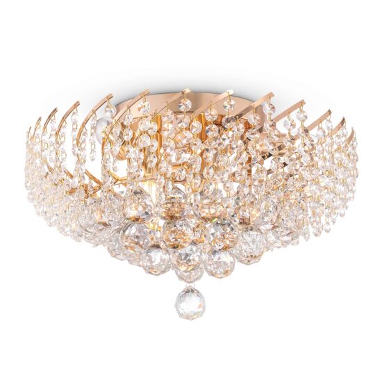 Plafoniera cristal transparent clasica Karolina aurie Ø41cm, Maytoni