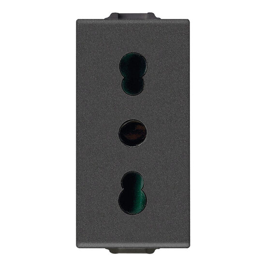 Priza italiana carbon matt, 1m, 2P+E, 16A, P17/11, NEVE UP Vimar, VIM-09203.CM