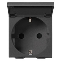 Priza schuko carbon matt si capac de protectie, 2m, 2P+E, 16A, Sicury, NEVE UP Vimar, VIM-09208.C.CM