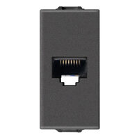 Priza RJ45 cat5e carbon matt, 1m, Netsafe UTP, NEVE UP Vimar, VIM-09338.9.CM