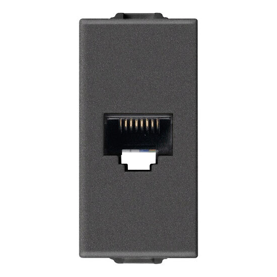 Priza RJ45 cat5e carbon matt, 1m, Netsafe UTP, NEVE UP Vimar, VIM-09338.9.CM