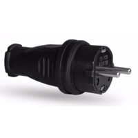 Stecher negru, din cauciuc, 16A, IP44, Stilo STI100