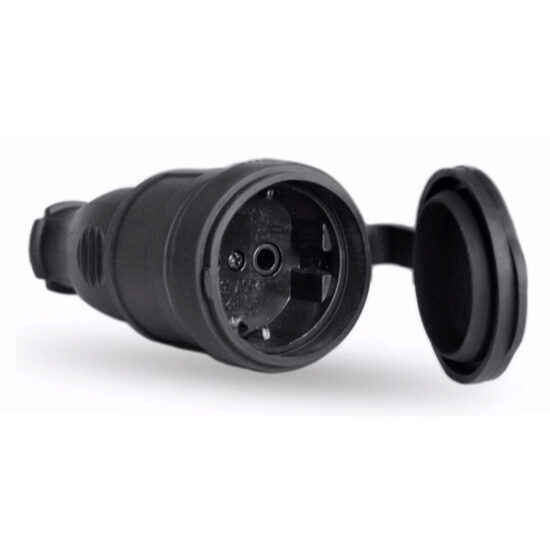 Priza neagra, din cauciuc, 16A, IP44, Stilo STI099
