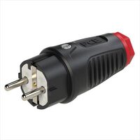 Stecher negru, din cauciuc, IP54, 16A, APCE 0511-S