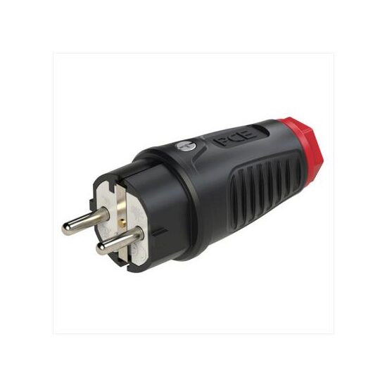 Stecher negru, din cauciuc, IP54, 16A, APCE 0511-S