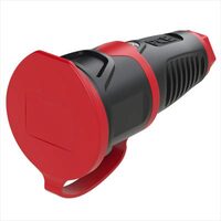 Priza neagra, din cauciuc, cu capac, 16A, IP54, APCE 2511-S
