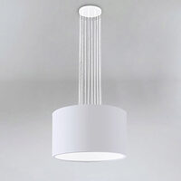 Lustra moderna alba, abajur cilindric din PVC, 1xE27/60W, H124, Ihi 9496, Dohar