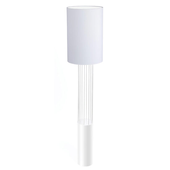 Lampadar modern alb, abajur cilindric din PVC, 1xE27/60W, H190, Ihi 9478, Dohar