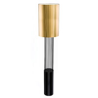 Lampadar modern negru-auriu, abajur cilindric din PVC, 1xE27/60W, H190, Ihi 9474, Dohar