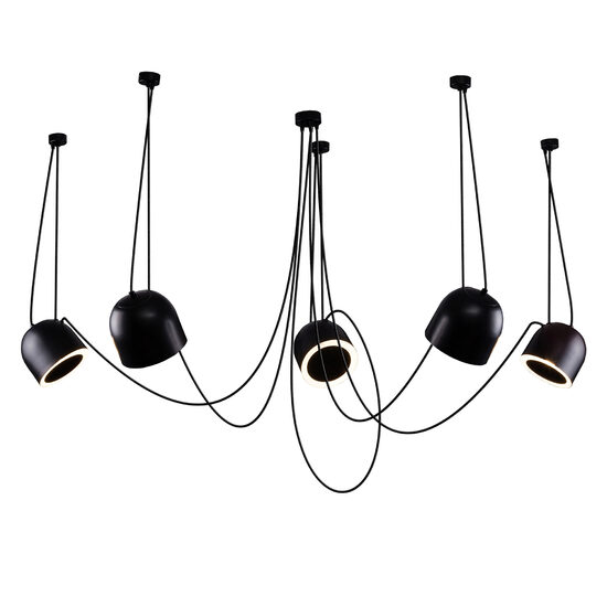 Lustra moderna neagra, stil industrial, 5xE14/60W, Dobo 9038, Dohar