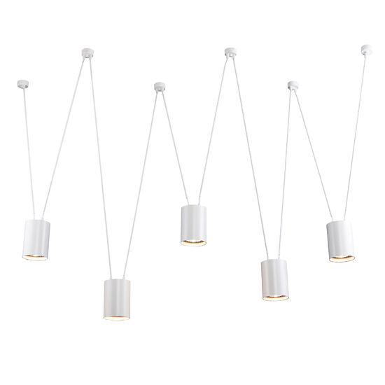 Lustra moderna alba, stil industrial, 5xGU10/50W, Viwin 9572, Dohar