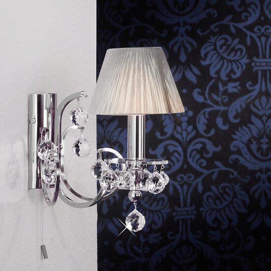 Aplica clasica alama crom 1xE14/40W, KristallDesign WA 2-250/1 Chrom Orion