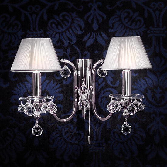 Aplica clasica alama crom 2xE14/40W, KristallDesign WA 2-250/2 Chrom Orion