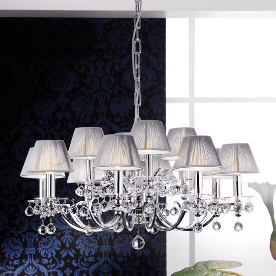 Candelabru clasic alama crom 12xE14/40W, KristallDesign LU 2144/8+4 Chrom Orion