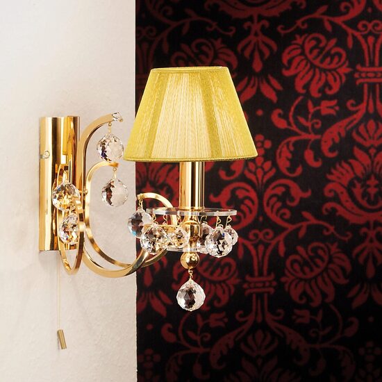 Aplica clasica aurie 1xE14/40W, KristallDesign WA 2-250/1 Gold Orion
