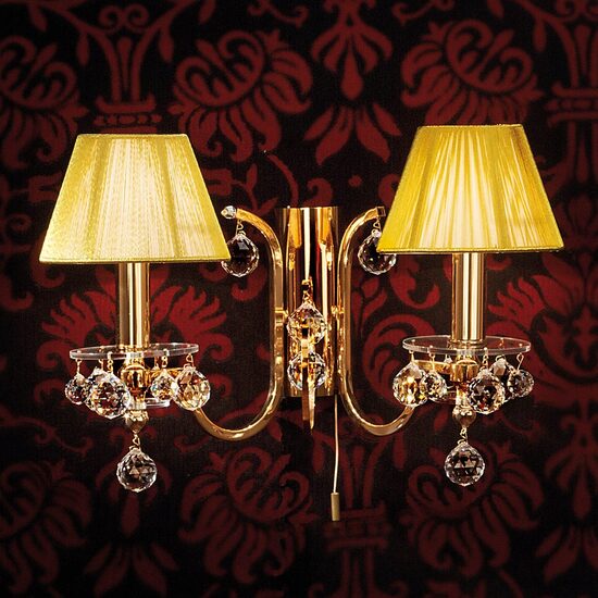 Aplica clasica aurie 2xE14/40W, KristallDesign WA 2-250/2 Gold Orion