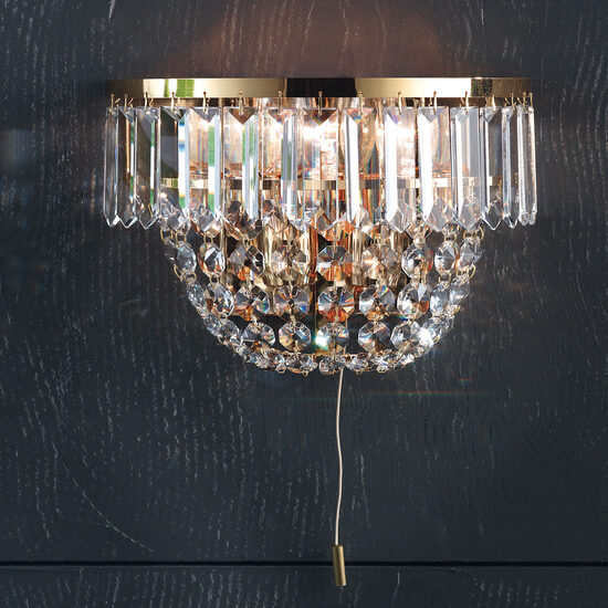 Aplica moderna cristal alama Aur 24k 2xE14/40W, Saturn WA2-1021/2 Gold Orion