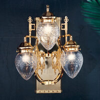 Aplica clasica alama Aur 24k 3xE27/60W, Budapest WA 2-689/3 Gold Orion